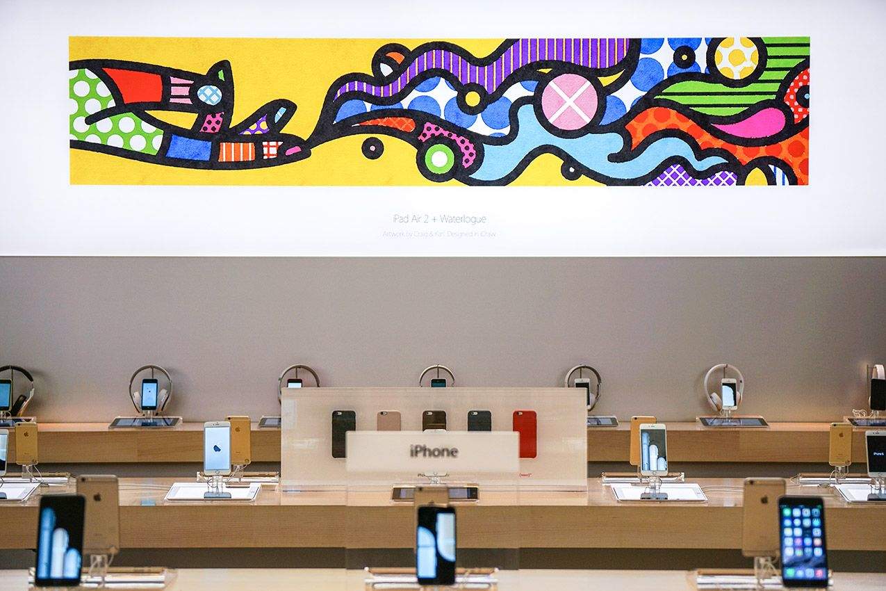 Contested artwork on display at the Apple Store. Photo: Craig & Karl