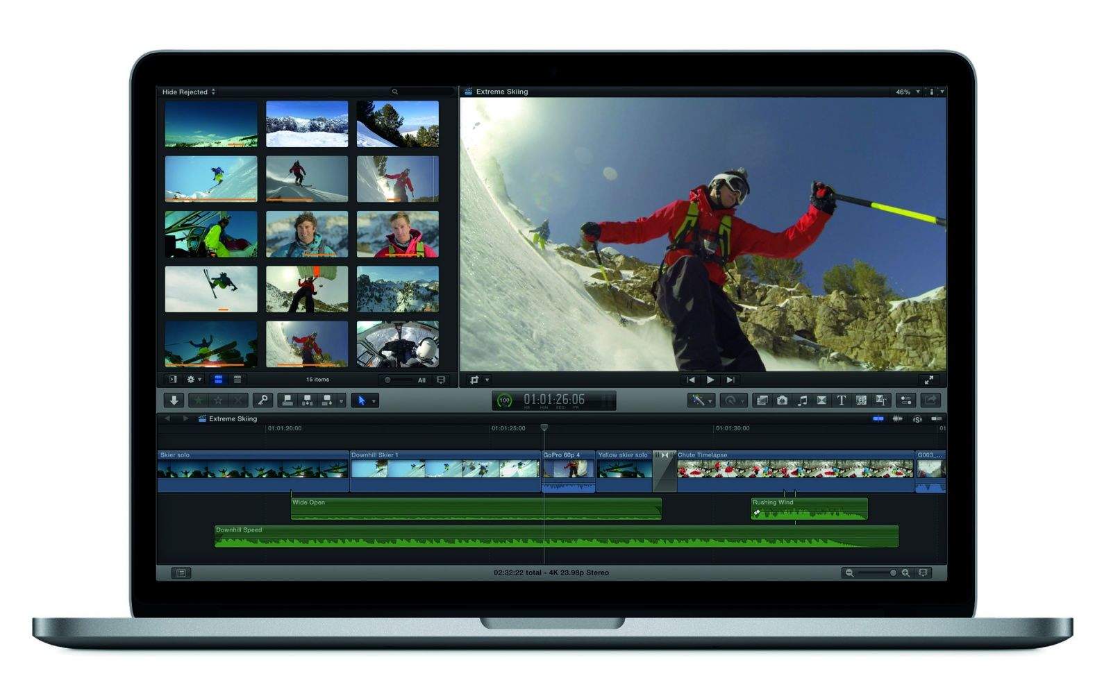 Final Cut Pro X on the MacBook Pro. Photo: Apple
