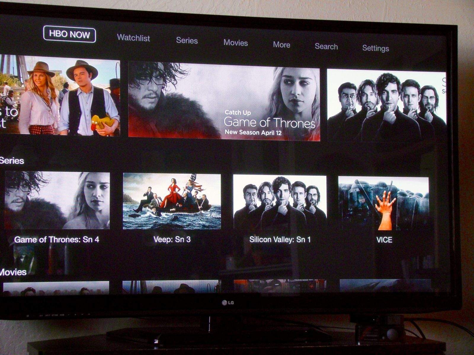 HBO Now on the big screen. Photo: Rob LeFebvre/Cult of Mac