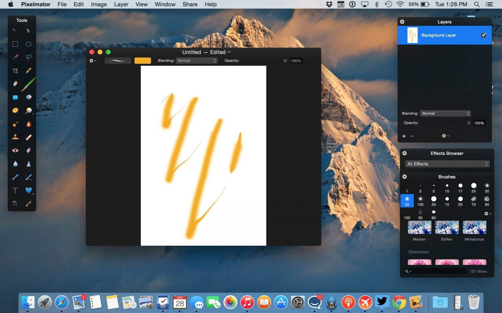 A staple Mac app now supports Apple's new trackpad. Photo: Pixelmator