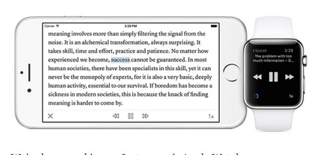 Instapaper for Apple Watch lets Siri read to you. Photo: Betaworks