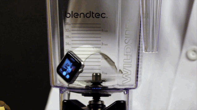 Tom Dickson put the new Apple Watch in a blender for his show, Will It Blend? Photo: Will It Blend?