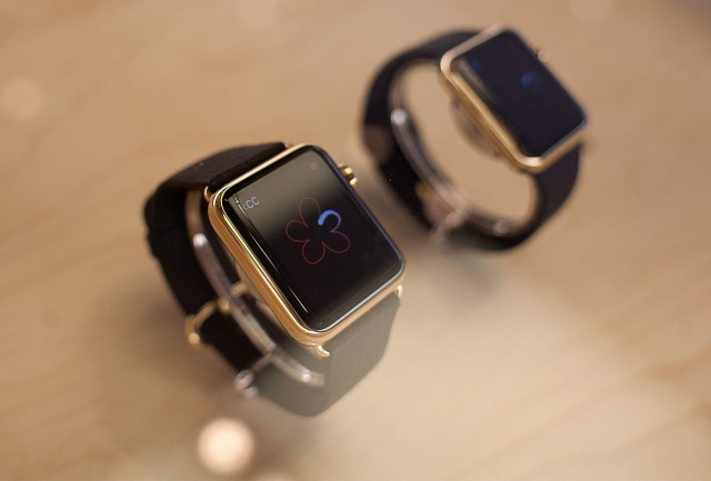 Who wants two? Gold Apple Watches on display at the downtown Chicago Apple store. Photo: David Pierini/Cult of Mac
