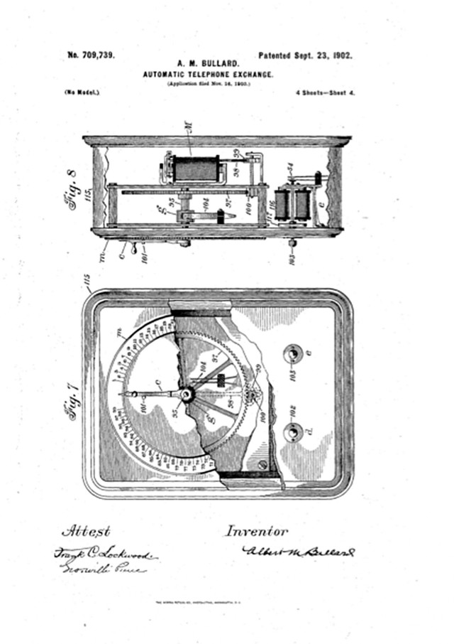 An illustration of the peg-dial mechanism filed with the original patent. Courtesy of Pete D'Acosto