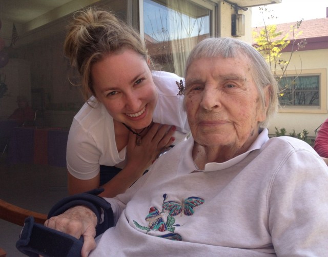 Kate Arney-Cimino, left, and her grandmother Elsie, who inspired Arney-Cimino to create the app GrandmaSays. Photo: Kate Arney-Cimino
