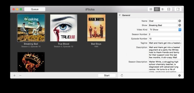 iFlicks makes it easy to grab metadata associated with TV shows and movies. Photo: iFlicks
