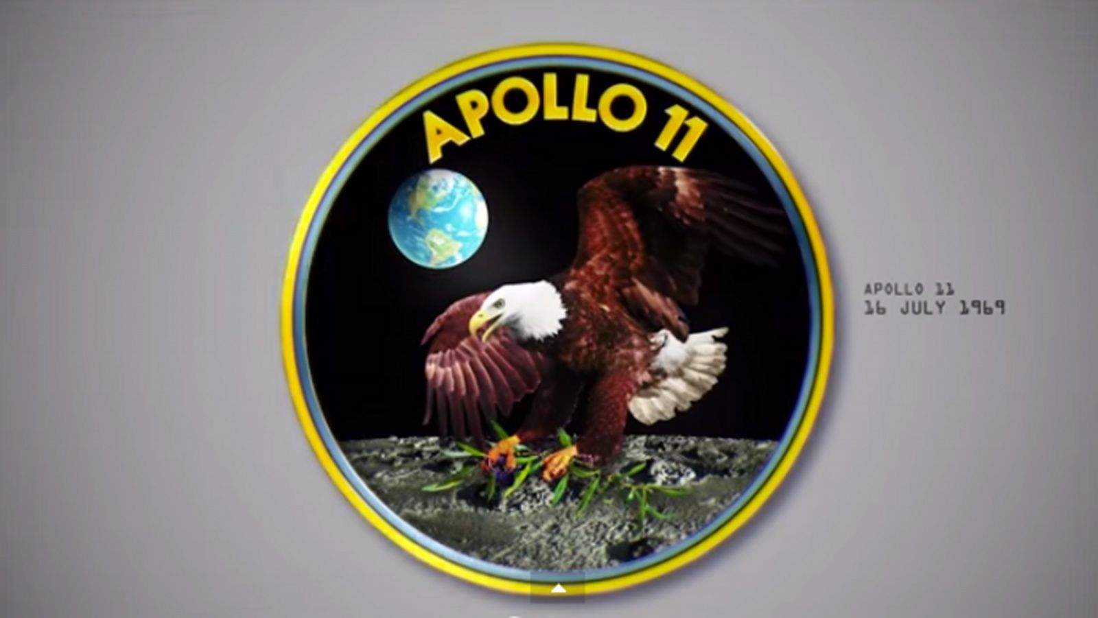 The Apollo 11 mission patch. Photo: NASA/Neil F. Smith/YouTube