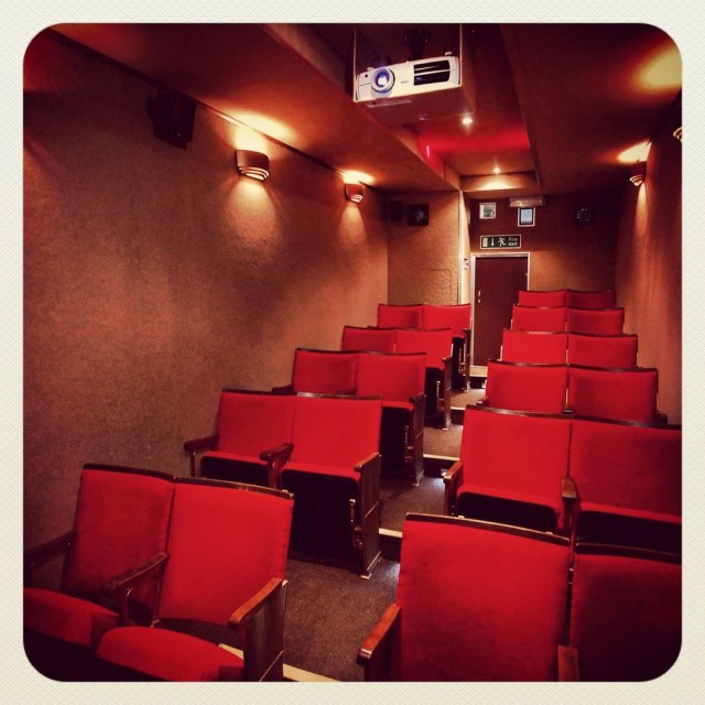 The 22-seat theater has climate control, surround sound and an HD projector. Photo: Vintage Mobile Cinema