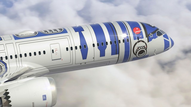 The R2-D2 jet will fly international routes with plans to avoid the Death Star. Photo: All Nippon Airways