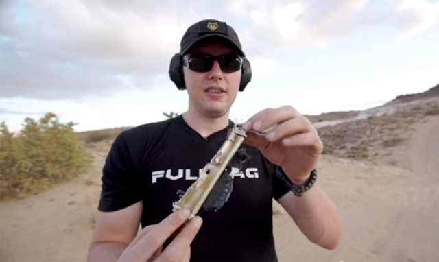 This iPhone did not fare so well against a 50-caliber bullet. Photo: FullMag/YouTube