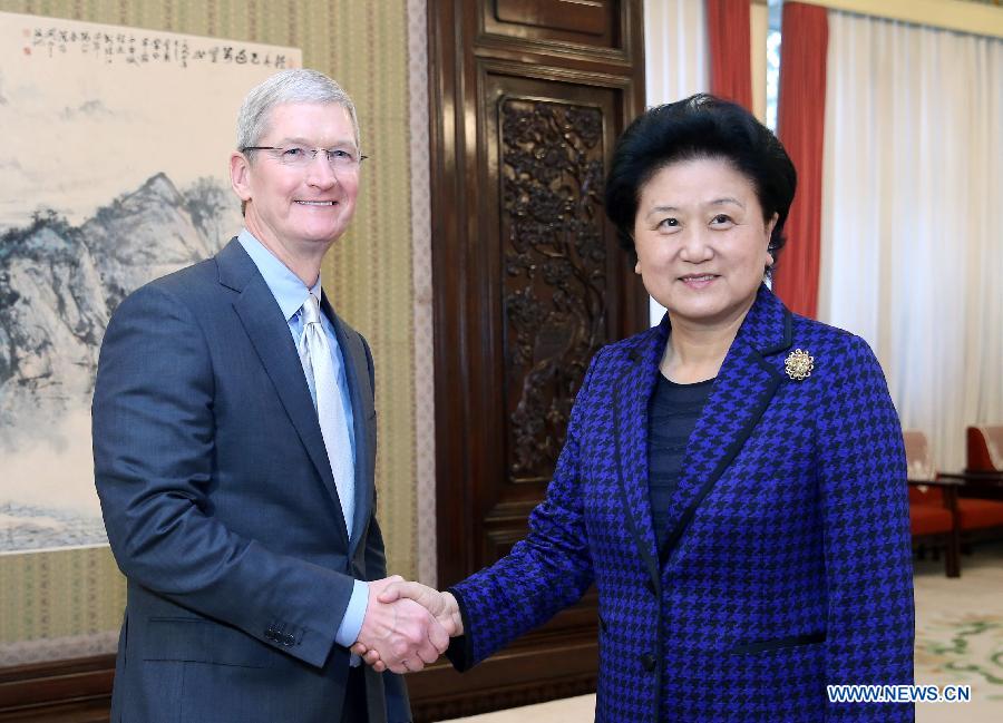 Tim Cook meets with China's vice premier