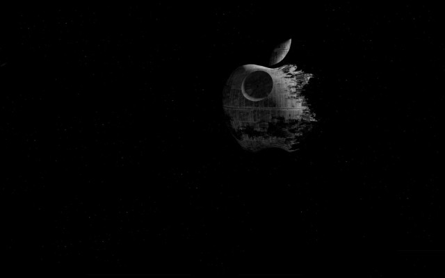 The iconic Death Star image gets remade in Cupertino's honor.