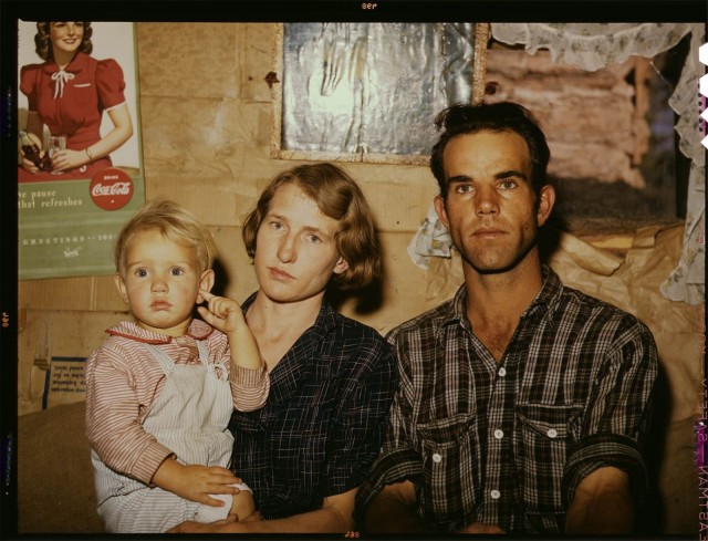 From the collection of Farm Security Administration photographs, Russell Lee made this portrait Jack Whinery and his wife Edith in Pie Town, NM., using 4x5 Kodachrome film.