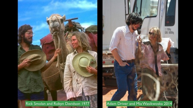 Smoland and Robyn Davidson, left, and actors Adam Driver and Mia Wasikowska. Photo: Against All Odds Productions 