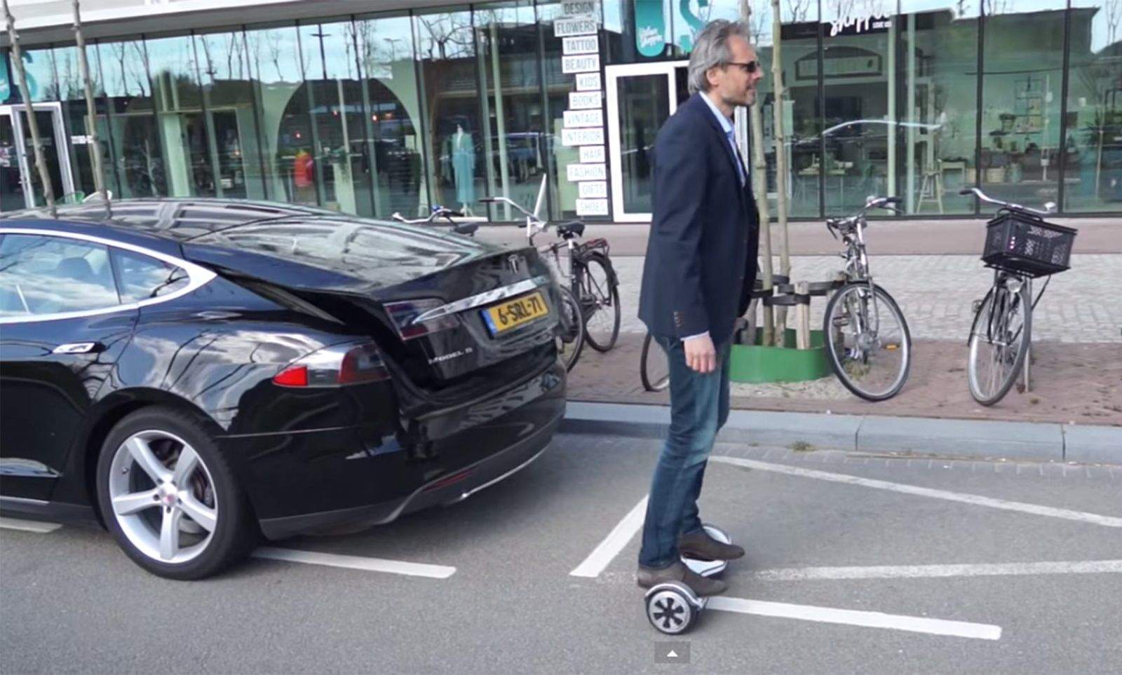 The self-balancing Oxboard works like a Segway but is less bulky and needs less room to move.