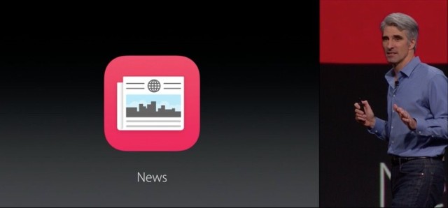 Craig Federighi announces Apple's new News app at WWDC.