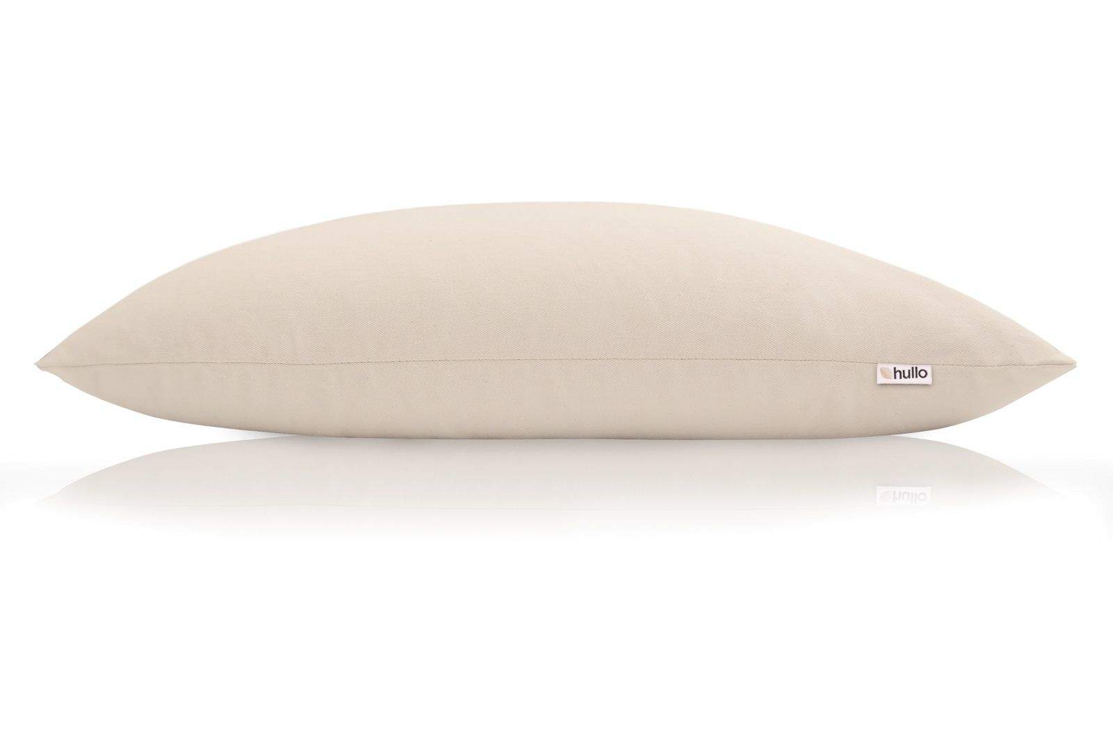 The Hullo buckwheat pillow is all-natural and made in the USA.