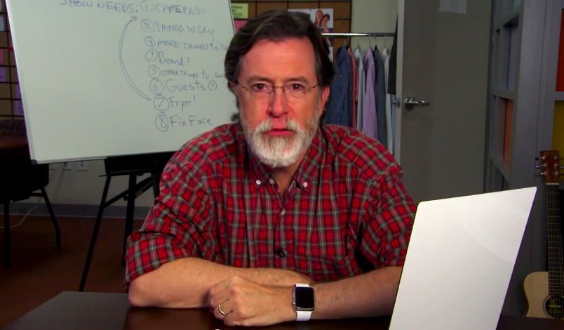 Colbert's got a new show, a new beard, and a new watch.