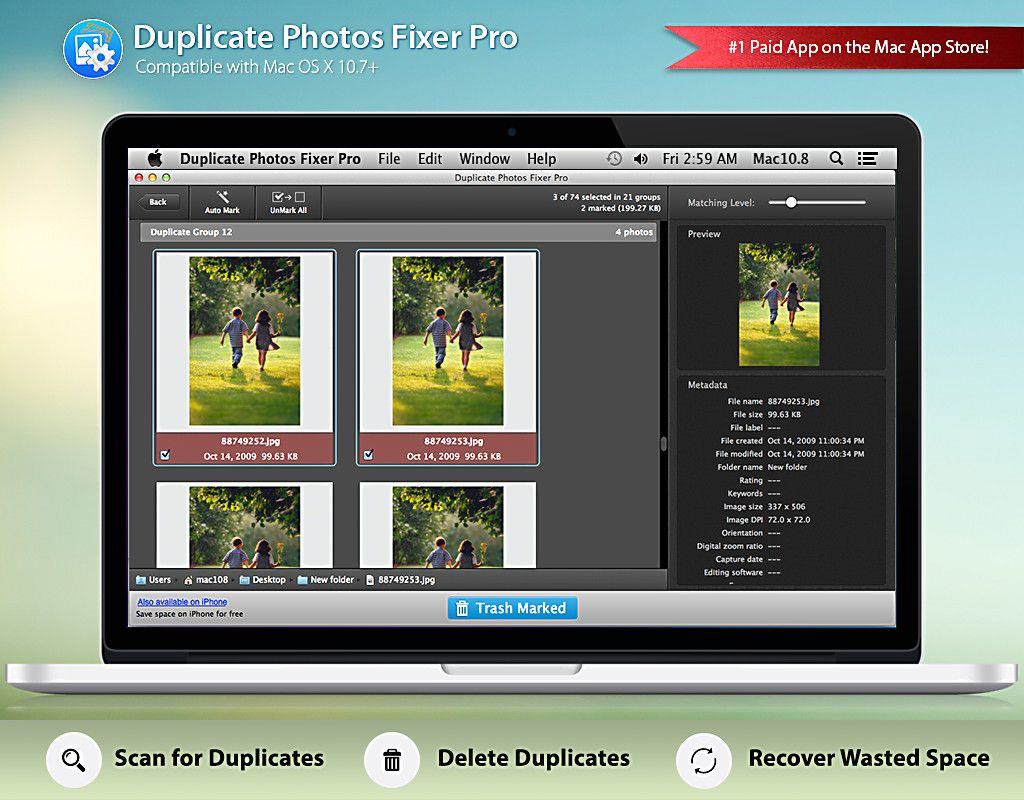 Duplicate Photos Fixer Pro eliminates unwanted images in a snap.