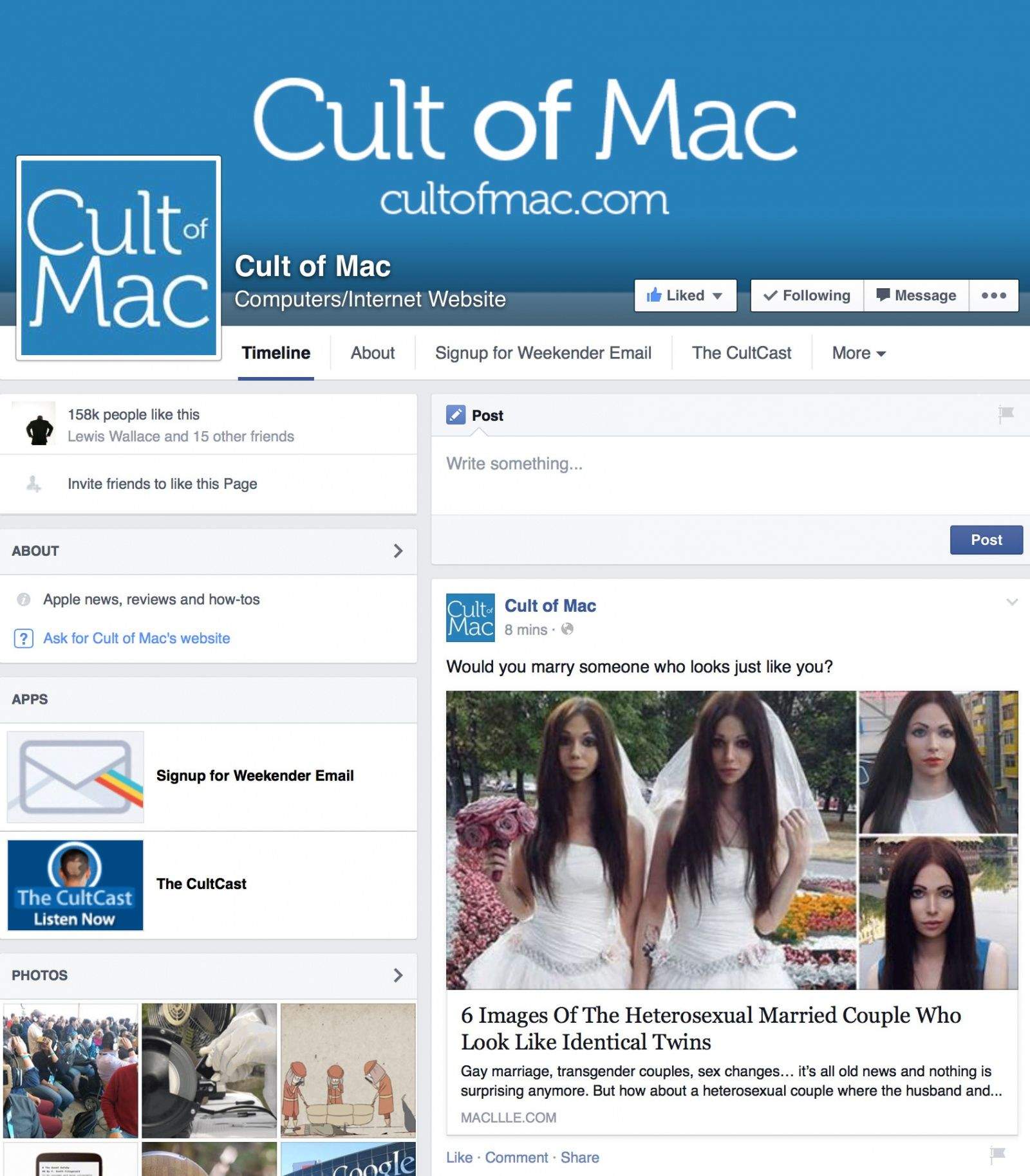 Cult of Mac's Facebook page has been taken over by hackers; and we're having trouble getting it back. It's impossible to contact Facebook.