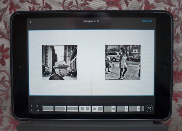 A library of layout templates makes designing a photo book easy with Cleen.