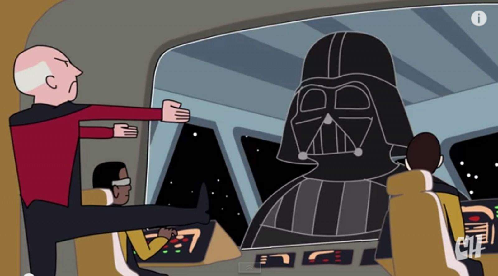 Darth Vader pushes all of Captain Picard's buttons in this sketch animation from College Humor.