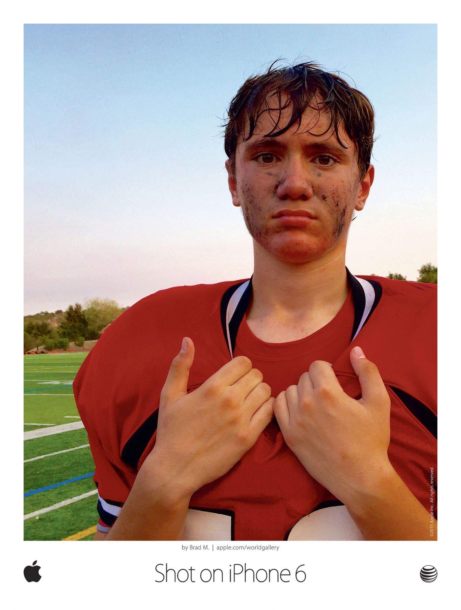 Brad Mangin's portrait of a high school football player was selected for Apple's 
