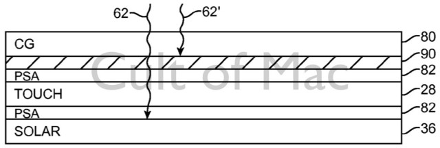 An illustration of Apple's solar cell as it appears on the patent application.