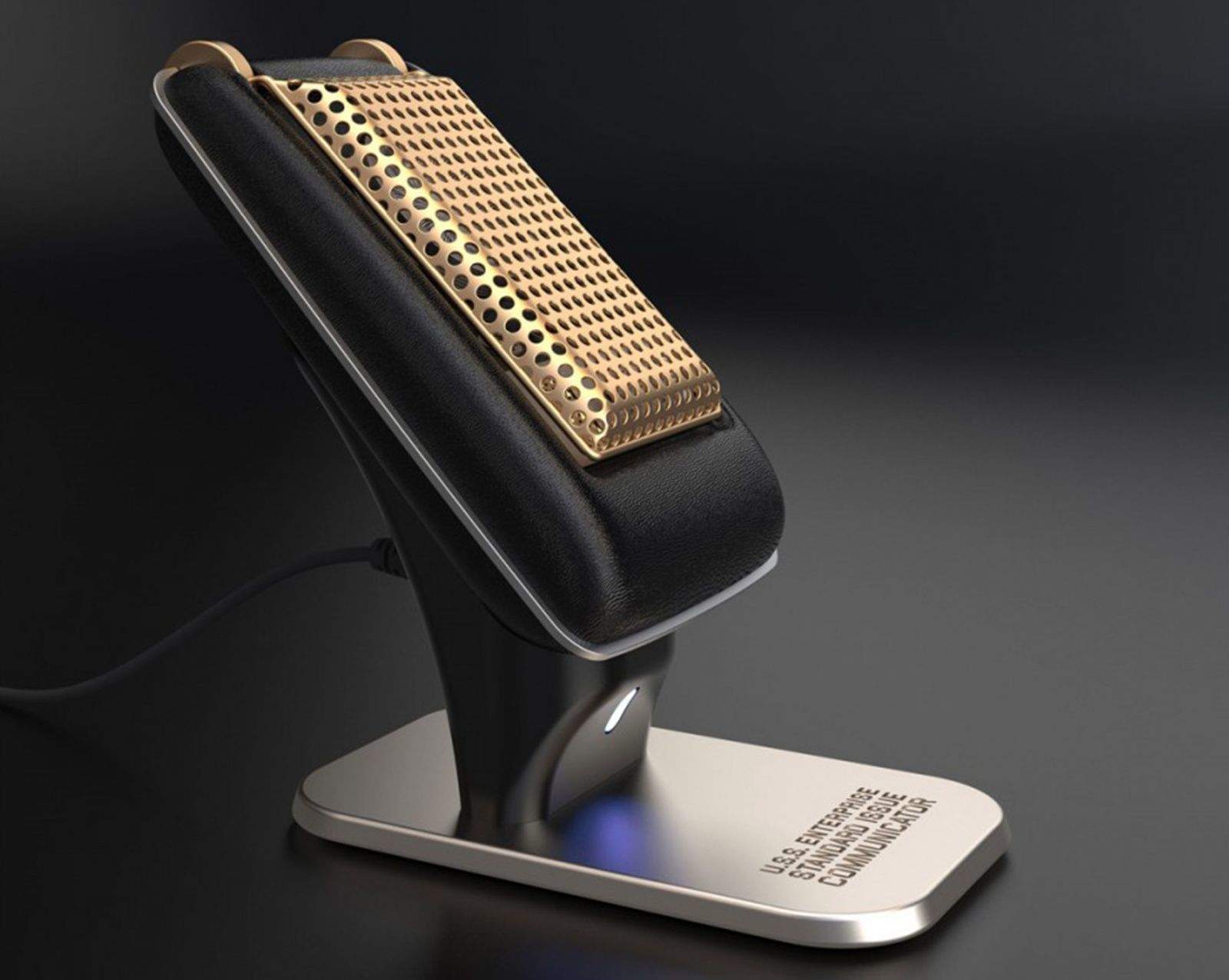 Boldly call with this authentic replica of a Star Trek communicator, a Bluetooth handset that works with any mobile device.