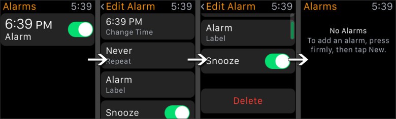 How to clear your Apple Watch alarms manually