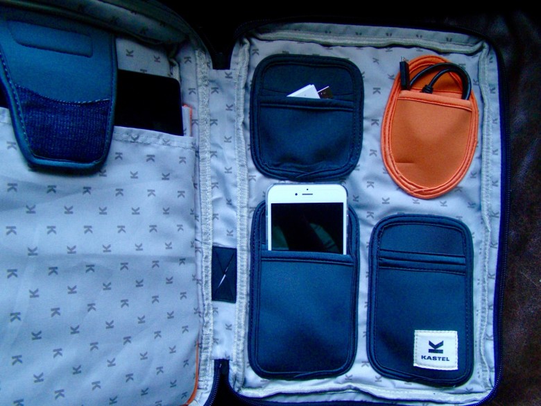 The interior has several pockets, making organization a treat.