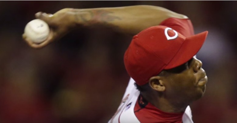 TTT Radar guns in baseball Aroldis Chapman of the Reds threw a pitched in 2010 that was recorded at 105 mph.