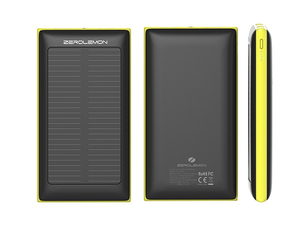 The ZeroLemon SolarJuice 10000mAh Battery is slim, sleek, and powerful.