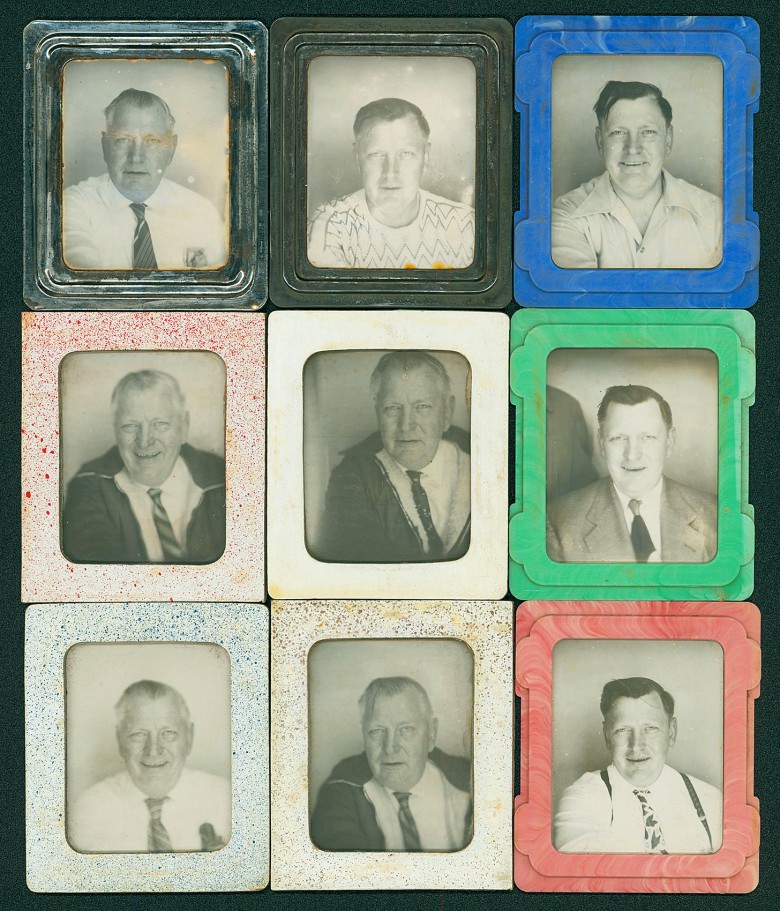 These are just nine of more than 400 photo booth portraits made by one unknown man.