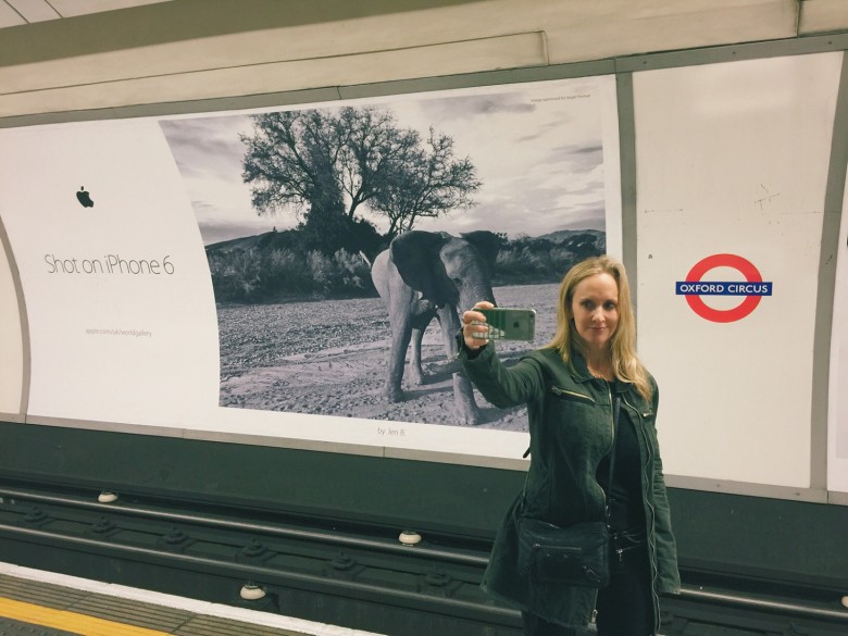 Pollack Bianco catching up with her elephant ad in London.