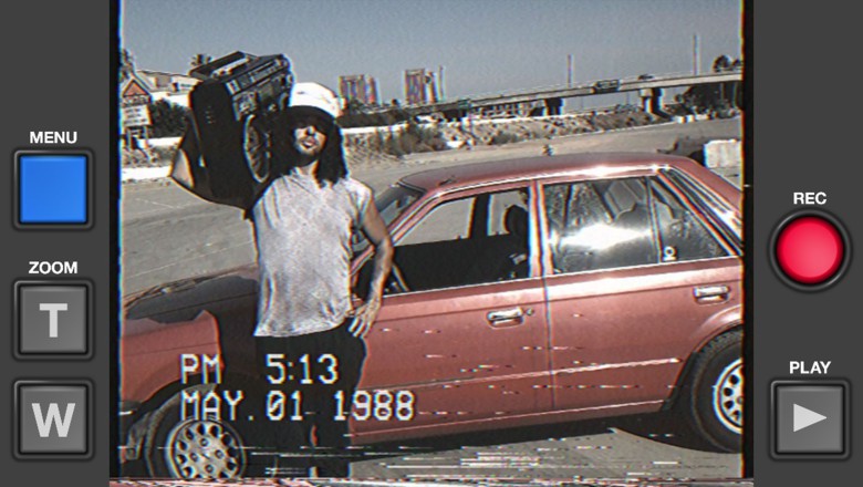 Set your iPhone video camera on 1985 with the VHS Camcorder app.
