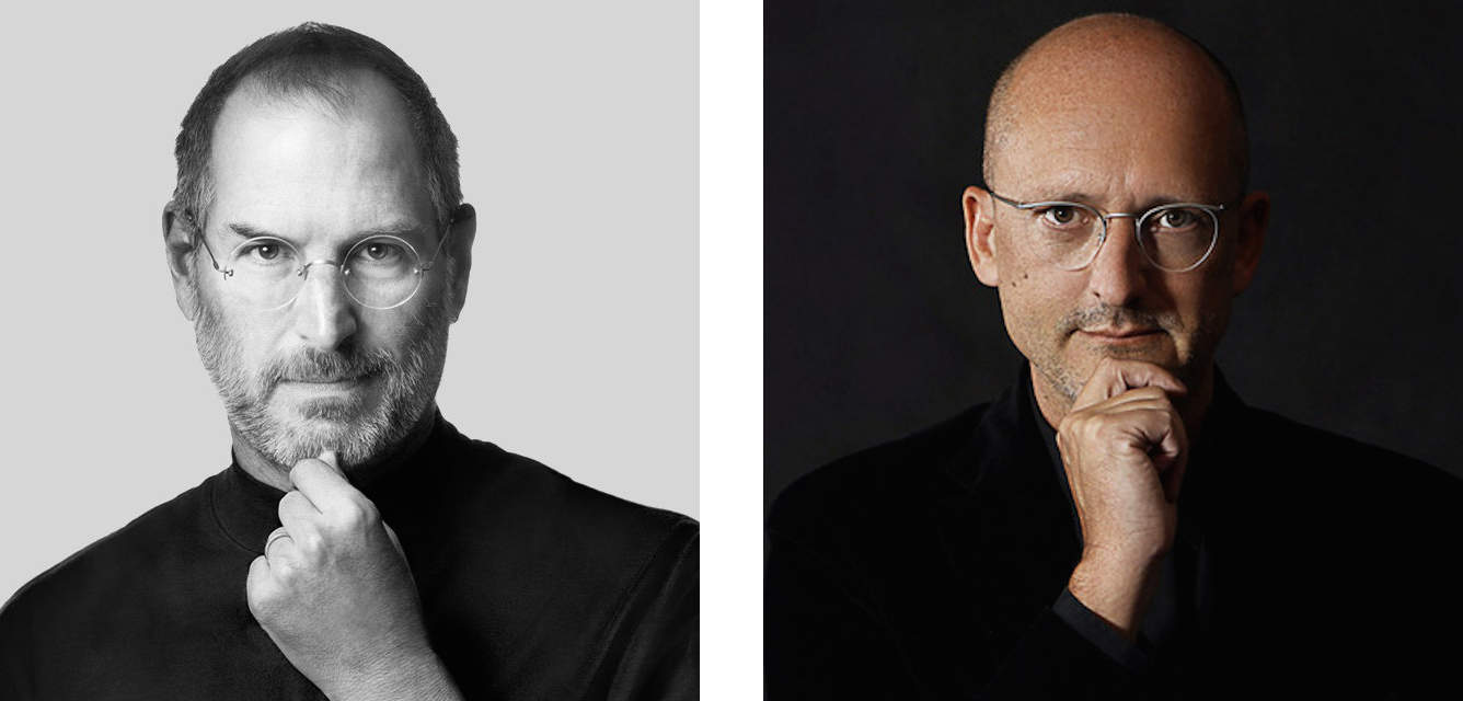 Steve Jobs and a new fake Steve Jobs, aka Samsung marketing VP Georg R. Rötzer.