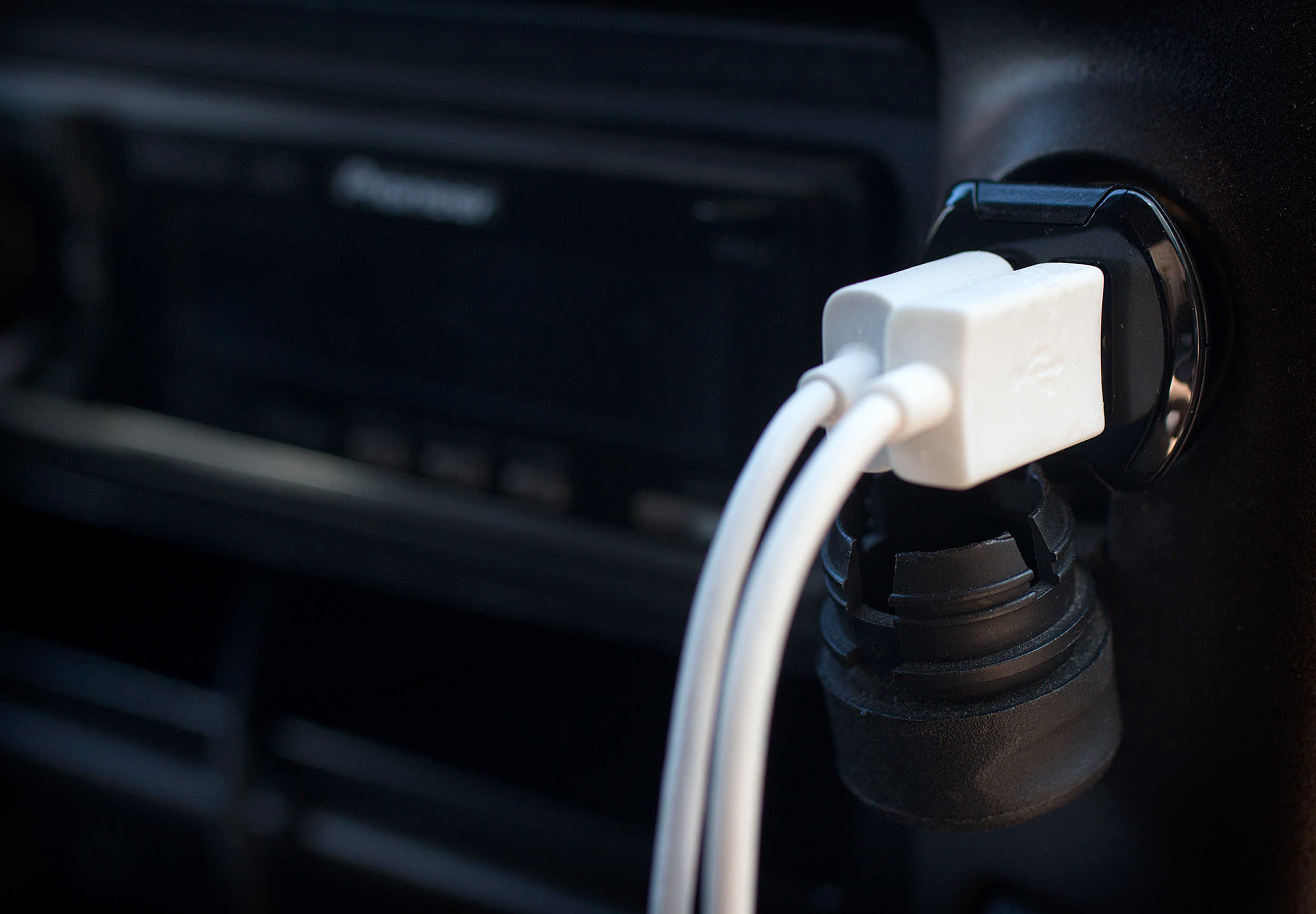 The flush-mount reVOLT car charger tidies up any dashboard.