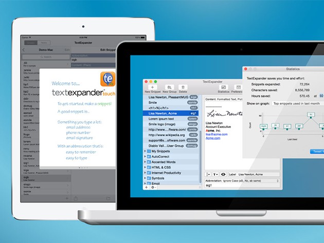 TextExpander 5 helps create easy shortcuts for the things you type the most, saving valuable minutes and even hours.