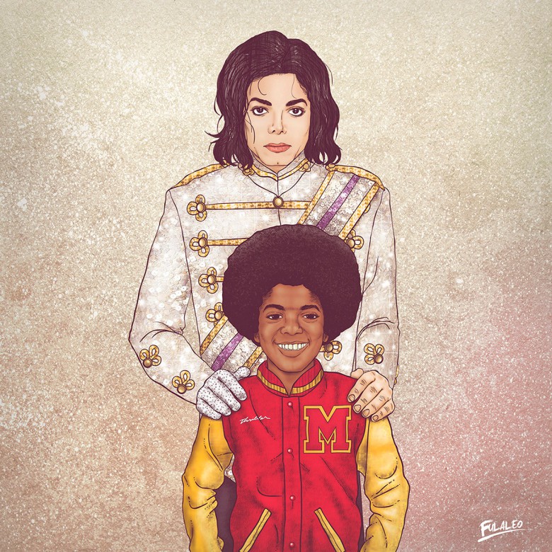 Young and older Michael Jackson, the king of pop.