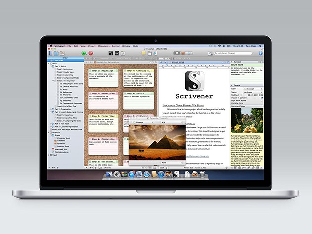 Scrivener reinvents writing on the computer, making ideas, sources, and text available all at once.