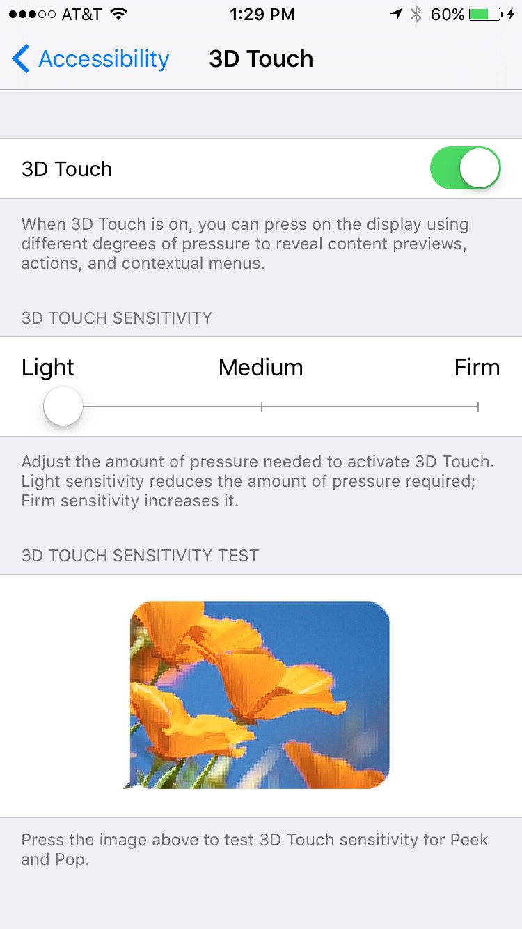 How to adjust 3D Touch pressure sensitivity on iPhone. 