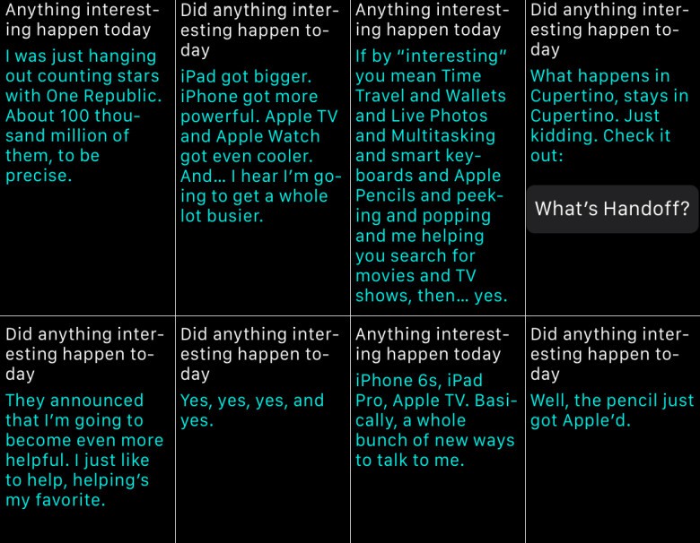 Siri responds to today's event on the Apple Watch