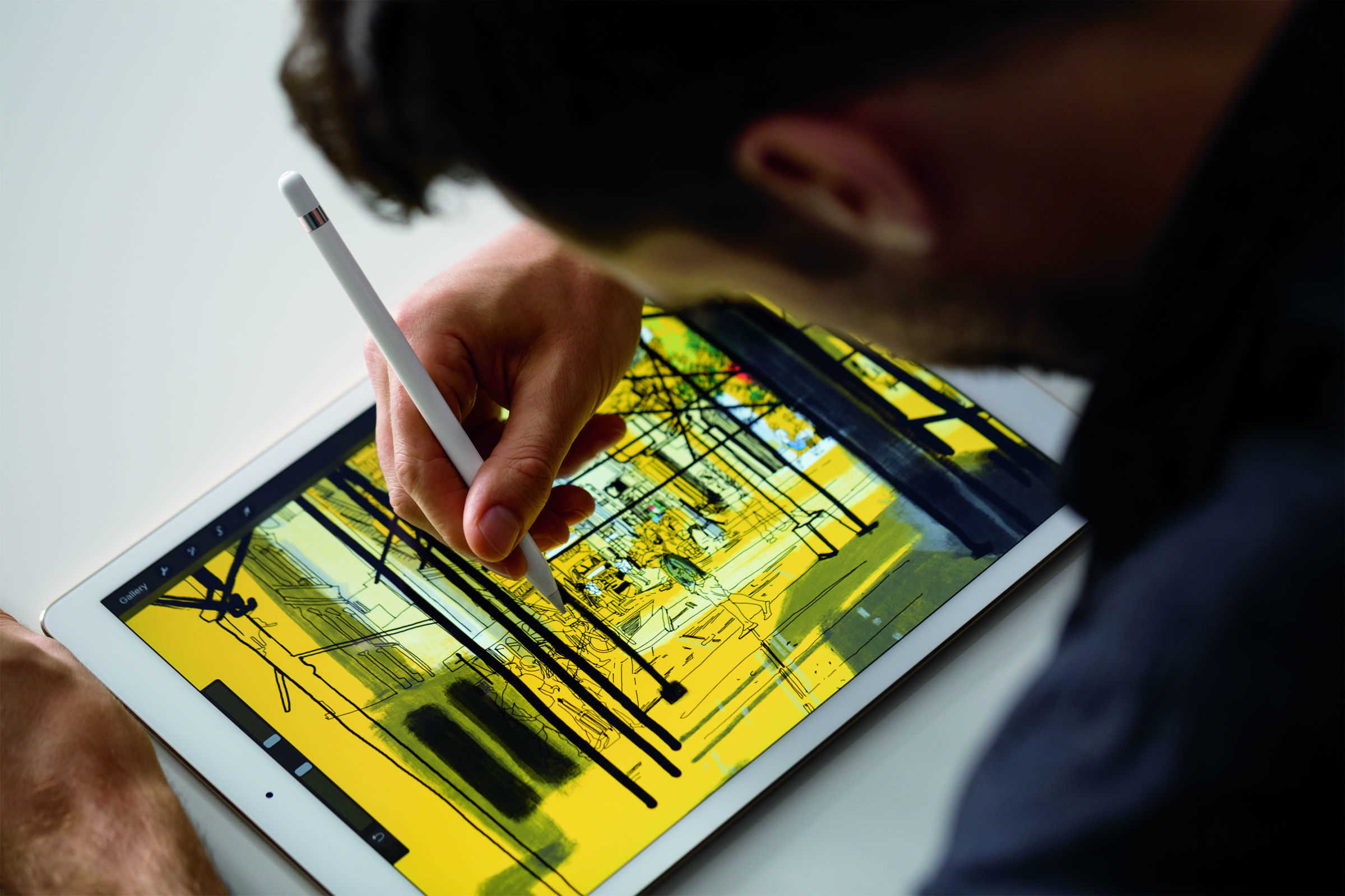 The Apple Pencil makes drawing on an iPad Pro incredibly precise.