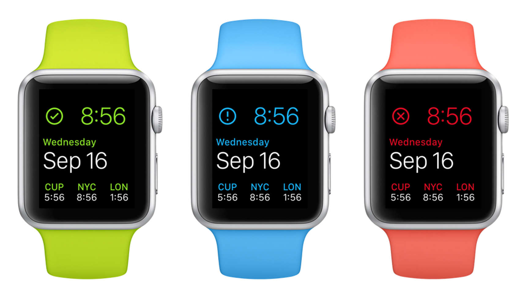 The DataMan complication, as seen in the upper left of these Apple Watches, monitors your data usage.