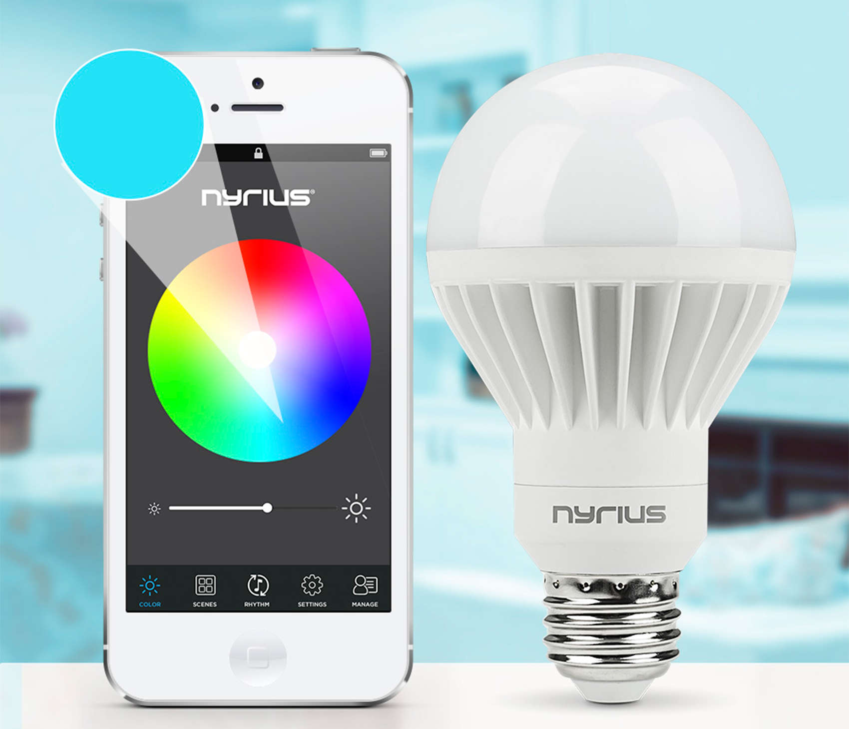 You can control the Nyrius smart bulb with your smartphone.
