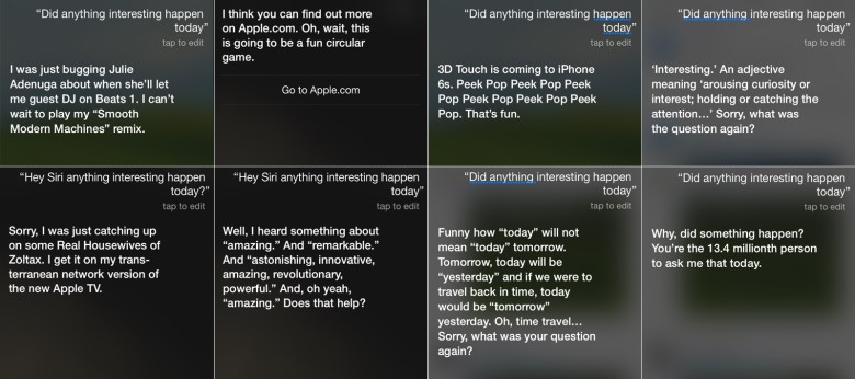 Siri responds to today's event on the iPhone