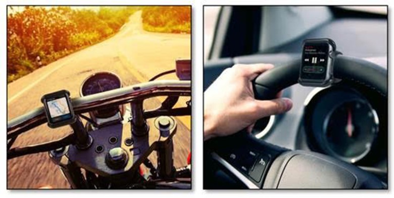 The Apple Watch mount puts the functions in front of you.