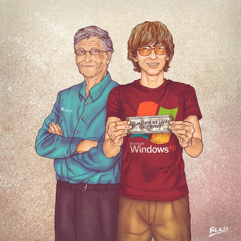 Bill Gates before and after. 