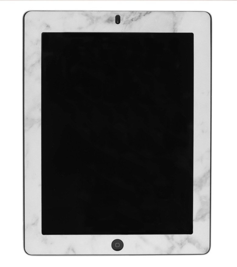 The marble look framing an iPad screen.